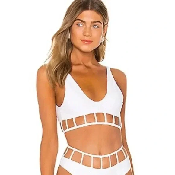 Revolve Tularosa Cristobal Swim Top in White Sz S - Picture 1 of 3